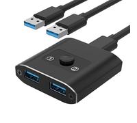 Psdndeww Commutateur USB pour 2 PC, 1 appareil USB pour l'imprimante scanner, installation facile pour imprimante et scanner de souris clavier