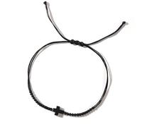 Psdndeww Cordon noir réglable pour homme avec motif crucifix tissé à la main, bijoux minimalistes pour tous les jours