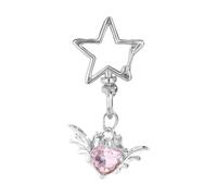 Psdndeww Delicate Hollow Star Porte-clés Charm Artistique Bowknot Heart Key Anneaux avec Motifs Étoiles Creuses Accessoires de Clé Délicat