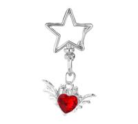 Psdndeww Delicate Hollow Star Porte-clés Charm Artistique Bowknot Heart Key Anneaux avec Motifs Étoiles Creuses Accessoires de Clé Délicat