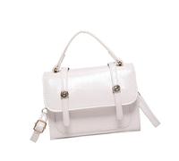 [Psdndeww] Élégant petit sac carré pour femme avec sangle réglable PU sac à bandoulière portefeuille pour un usage quotidien et des événements sociaux, blanc