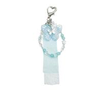 Psdndeww Élégant ruban papillon porte-clés unique en perles acryliques pendentif de sac pour filles et femmes