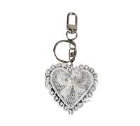 Psdndeww Élégantes lunettes à nœud en dentelle Pendentif féminin Dentelle Cœur Noeud Arc Verres Suspensions magiques Accessoires pour une utilisation quotidienne Décoration de sac à la mode