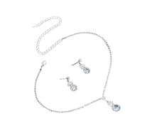 [Psdndeww] Ensemble de bijoux de mariage avec cristaux brillants, colliers élégants et boucles d'oreilles en strass, adoration de mariage exquise pour fête