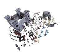 Psdndeww Figurines d'action multifonctionnelles Jouets à explorer l'histoire Chevaliers et châteaux Accessoires de maison pour jeu créatif