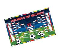 Psdndeww Grand drapeau du championnat de football 2026 - 180 x 110 cm - Tissu polyester indéchirable pour décoration de maison et de fête - À suspendre au mur