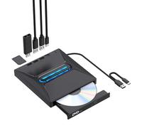 Psdndeww Lecteur de disque externe fin 7 ports USB 3.0 de type C à vitesse rapide compatible avec ordinateurs portables, ordinateurs de bureau et plus encore