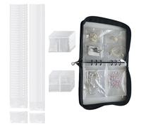 Psdndeww Livre de rangement transparent pour bijoux avec côtés réglables et fermeture éclair pour colliers, boucles d'oreilles, bagues