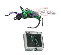 Psdndeww Lot de 2 leurres artificiels pour attirer les mouches - Hameçons de pêche à la mouche - Simule l'insecte