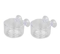 Psdndeww Lot de 2 mangeoires planaires en acrylique transparent avec ventouse pour aquarium