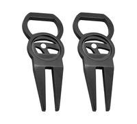 Psdndeww Lot de 2 outils de réparation de divot en alliage de zinc, outil de divot portable, outil de divot, outil de nettoyage de rainures et fourchette verte