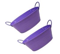 Psdndeww Lot de 2 pots de fleurs en métal résistant à la rouille pour intérieur et extérieur pour plantes succulentes et petites fleurs