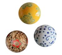 Psdndeww Lot de 3 boules flottantes décoratives en céramique pour aquariums - Motif aléatoire - Décoration de table - Pour la maison, le jardin, l'étang