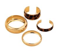 [Psdndeww] Lot de 4 bracelets larges géométriques de bras punk, bijoux de mode, bijoux de poupée en alliage, texture personnalisée