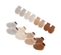 Psdndeww Lot de 4 moufles et chaussettes pour bébé - Ajustement de la respiration - Gants anti-rayures - Confortable à porter - Pour nouveau-né - Protection des mains et des pieds, Set 3, Taille