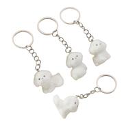 Psdndeww Lot de 4 porte-clés pour chien - Flocons de dessin animé - Fromage à clés d'animaux - Fait à la main - Accessoire élégant pour sacs et téléphones