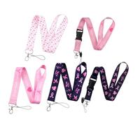 [Psdndeww] Lot de 5 cordons d'amour en ruban pour carte de téléphone porte-clés support accessoires tour de cou boucle pour femme