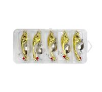 Psdndeww Lot de 5 cuillères en métal dur spinner leurre poisson leurre spinner Swimbaits à paillettes colorées leurres hameçons