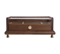Psdndeww Mallette de rangement en bois massif avec tiroirs pour bagues et boucles d'oreilles