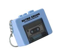 Psdndeww Miniature Recorder Tape Keychains Creative Tape Recoren Keychains Miniature Lecteur de cassettes avec 3 chansons Personnalisation Enregistrement