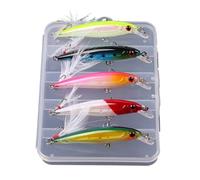 Psdndeww Minnow Lot de 5 leurres de pêche flottants durs 6 8 G Crankbaits Walleye Swimbait pour la pêche en eau salée