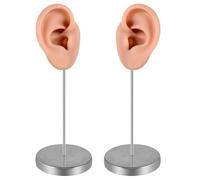 Psdndeww Modèle d'oreille réaliste en silicone souple Accessoires de boucles d'oreilles pratiques Mannequin réaliste gauche et droit humain