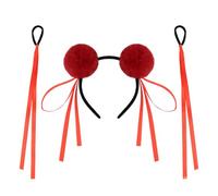 [Psdndeww] Nichapanz Ensemble serre-tête et corde pour les cheveux, pompons doux et pompons d'anime chinois film personnage cosplay coiffe