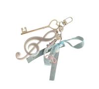 Psdndeww Nœud papillon mode note porte-clés dessin animé pendentif symbole de musique pendentif porte-clés adapté à un usage quotidien