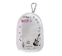 Psdndeww Organisateur de rangement léger et transparent pour poupées de collection miniatures comprennent un nœud de porte-clés amovible en PVC transparent, Guitare musicale