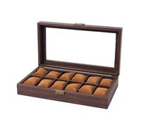 Psdndeww Organisateur de rangement pour montre en bois 2/3/6/10/12 fentes pour montres Cases Présentoir Cadeaux pour ami Pères Anniversaire