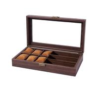 Psdndeww Organisateur de rangement pour montre en bois 2/3/6/10/12 fentes pour montres Cases Présentoir Cadeaux pour ami Pères Anniversaire