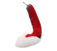 Psdndeww Pendentif en forme de queue d'animal pour sac à main, porte-clés doux et durable pour ceux qui aiment l'article, Rouge Gris 1, taille unique