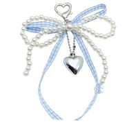 Psdndeww Perles délicates breloque mobile accessoire de mode nœud papillon porte-clés sac pendentif porte-clés pour téléphones et sacs à dos