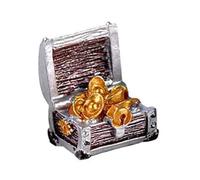 Psdndeww Petit coffre au trésor pour aquarium, décoration d'aquarium, fournitures de paysage, habitat de poisson, thème pirate