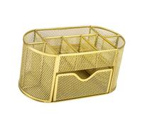 Psdndeww Planificateur de bureau contemporain en métal 9 sections pour crayons, pinces, équipement élégant boîte de rangement de bureau