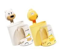 Psdndeww Porte-brosses à dents de dessin animé pour enfants Tasses murales avec des designs puissants d'économie d'espace d'aspiration Support de brosses à dents