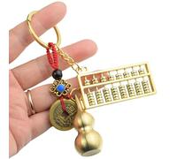 Psdndeww Porte-clés élégant en laiton avec pendentif en cuivre pour porte-bonheur, Boulier 8 vitesses, taille unique