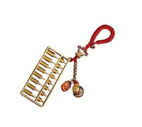 Psdndeww Porte-clés élégant en métal argenté avec petit abacus - Décoration pour clés de voiture et sacs à main avec symbole porte-bonheur, Boulier Swallo doré, taille unique