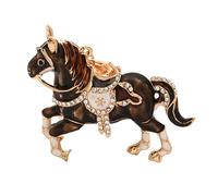 Psdndeww Porte-clés en alliage robuste mettant en valeur le signe du zodiaque avec strass en cristal pour usage quotidien, cadeau symbolique du zodiaque, Noir , taille unique