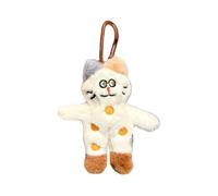 Psdndeww Porte-clés en forme de chat en peluche ludique ornement de sac à la mode pour clés de sac, breloque, pendentif, poupées, mode individuelle, beige, Shoulder bag