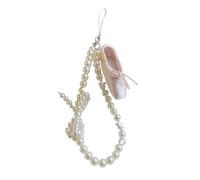 Psdndeww Porte-clés en forme de chaussure de ballet à la mode avec des perles - Accessoire beau et élégant - Portable pour les filles