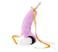 Psdndeww Porte-clés tendance en forme de queue de ruban en peluche à suspendre pour sac à dos, bijoux pour femmes et filles, violet, taille unique