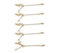 Psdndeww Rallonge de bijoux en laiton avec longueur réglable Chaîne cadenas homard Accessoires de bijoux Décoration quotidienne