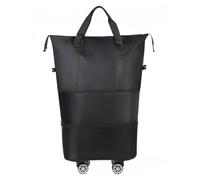 Psdndeww Sac à roulettes extensible unisexe portable de grande capacité étanche avec poulie à roulettes, sac de rangement pour voyage, organiseurs de voyage multifonctionnels, Noir