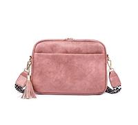 Psdndeww Sangle de guitare léopard pour femme - Sac à bandoulière - Sac à bandoulière en cuir synthétique - Sac à main rétro - Gland - Sac à main - Pour femme, a