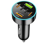 Psdndeww Solution de charge de voiture efficace avec 66 W réparti entre Super et USB C et USB A Port Adaptateur de charge efficace pour téléphone chargeur de voiture