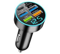 Psdndeww Solution de charge de voiture efficace avec 66 W réparti entre Super et USB C et USB A Port Adaptateur de charge efficace pour téléphone chargeur de voiture