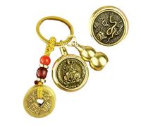 Psdndeww Zodiacs et Année de Naissance Bouddha Porte-clés avec Vermillon Citrouille Porte-clés Accessoire de Sac pour la fortune et la prospérité