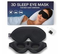 PSélène Masque de sommeil avec bouchons d'oreilles et sac à fermeture éclair - Masque pour les yeux en mousse à mémoire de forme 3D avec support de nez, adapté aux cils, clignement libre, doux