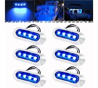 PSEQT Lot de 6 lumières LED étanches de 9,6 cm pour bateau, bateau, bateau, bateau, bateau, bateau de courtoisie - Éclairage de courtoisie pour ponton, pêche, kayak, voilier, bar, bateau - 12 V 24 V